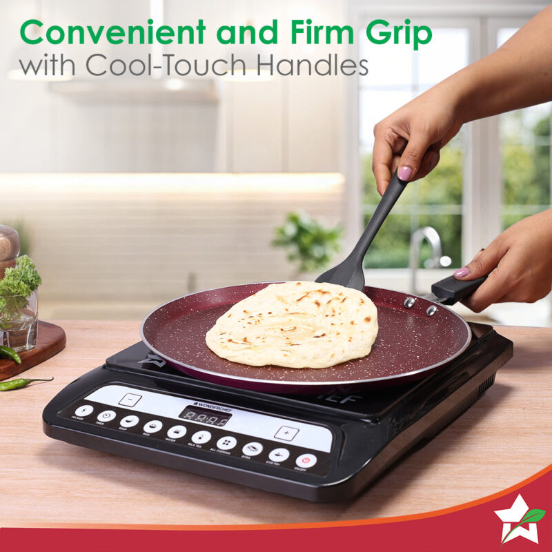 Bandhan Non-Stick Cookware 2 Pcs. Set | Dosa Tawa and Fry Pan | 100% PFOA Free Coating | Pure Grade Virgin Aluminium | Compatible with Multiple Cooktops | Red and Purple | 2 Year Warranty - Image 3