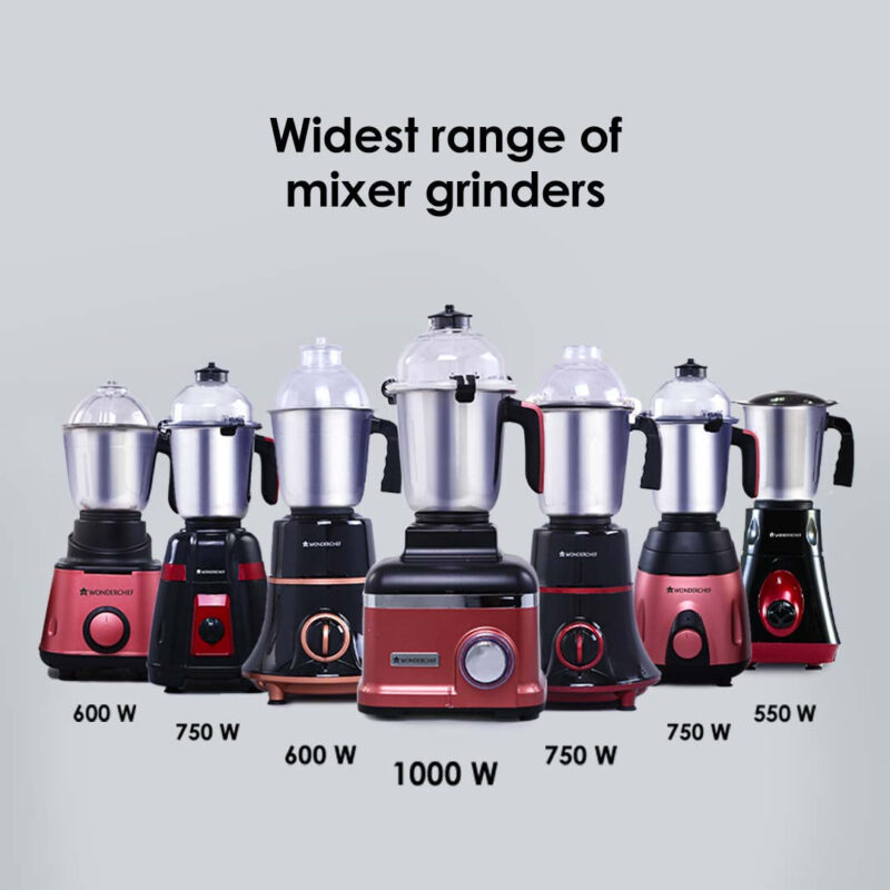 Wonderchef Renewed Vietri Mixer Grinder | 550W | 3 Anti-rust Stainless Steel Jars and Blades | 3-speed Knob - Image 14