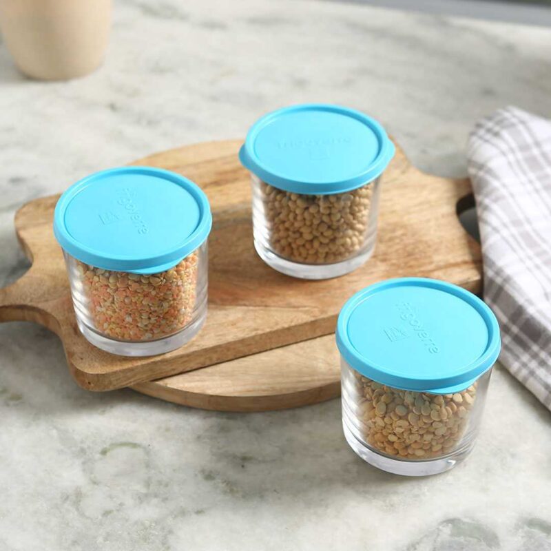 Bormioli Frigoverre 3 Pc Set Round Glass Container 350 ml - Image 7