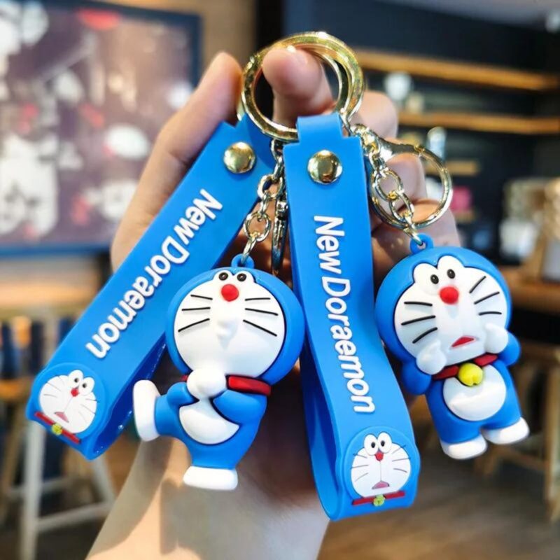 Whimsical 3D Rubber Silicon Cartoon Keyrings - Doraemon ( Pack of 1 )