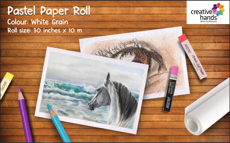 Brustro Pastel Paper Roll, Shade - White, Size - 75 cm (30") X 10 mtr