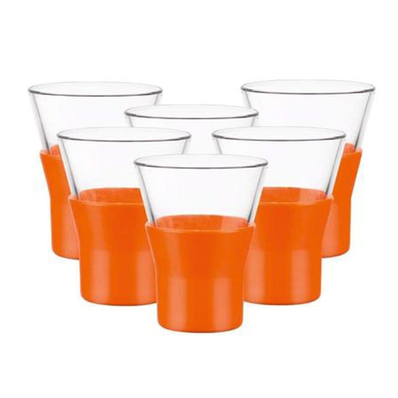 Bormioli Ypsilon Shot Glass- Orange 6Pc Set 110Ml - Image 3