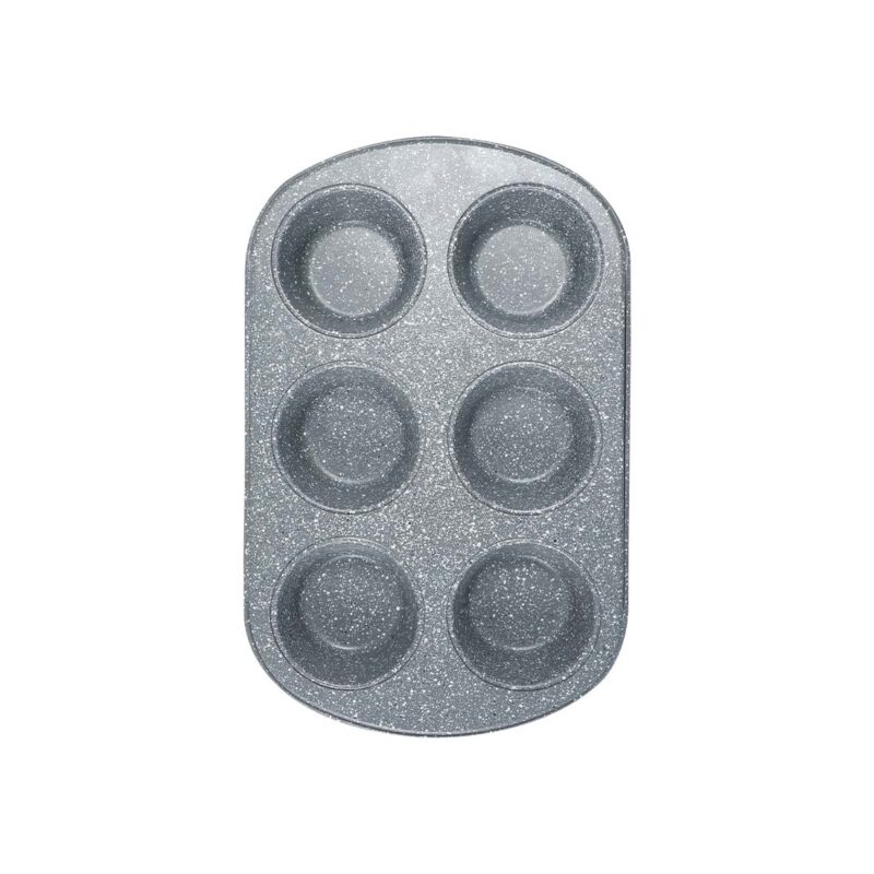 Ambrosia 6 Cup Metal Round Muffin Pan, Cupcake Tray, Baking Mould Tray, Non-Stick Bakeware Reusable Tray Pan - Image 2