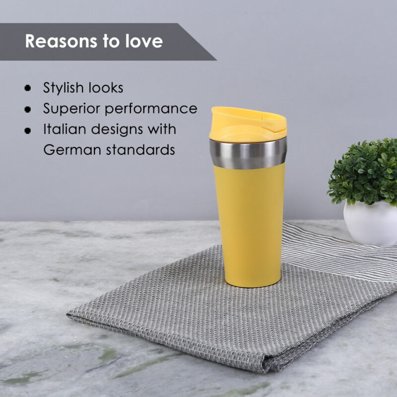 Wonderchef Safe Bot, Stainless Steel - 380ML - Yellow - Image 3