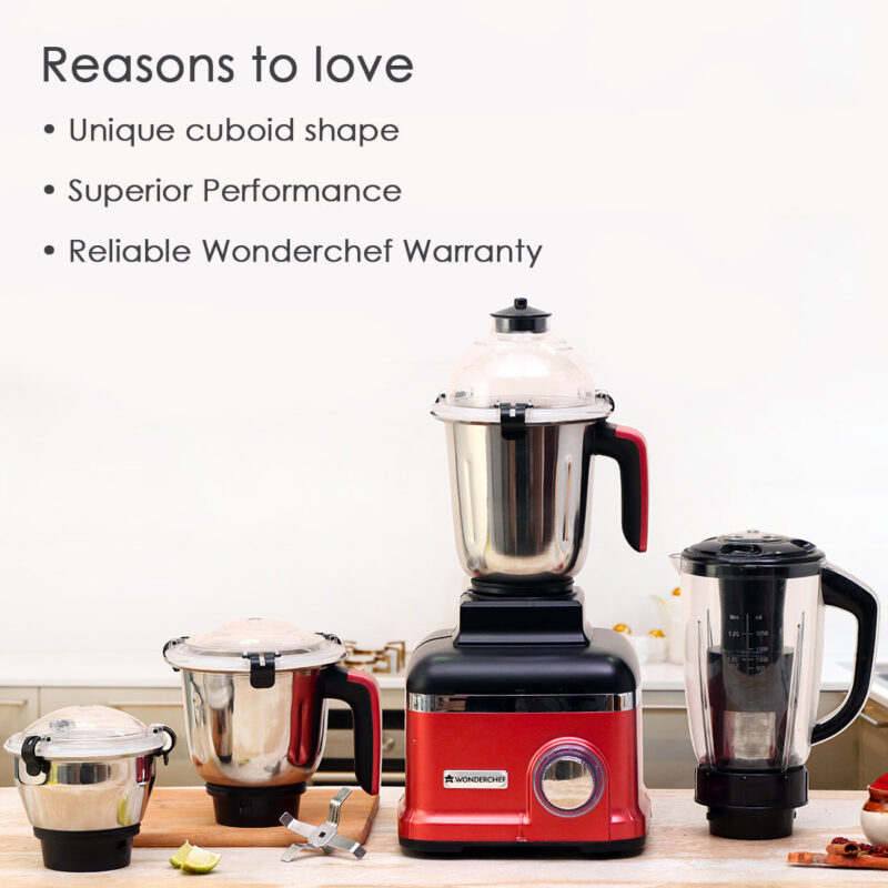 Wonderchef Renewed Sumo Mixer Grinder | 1000W | 3 Stainless Steel & 1 Fruit Filter Jar | Long Motor Life - Image 15