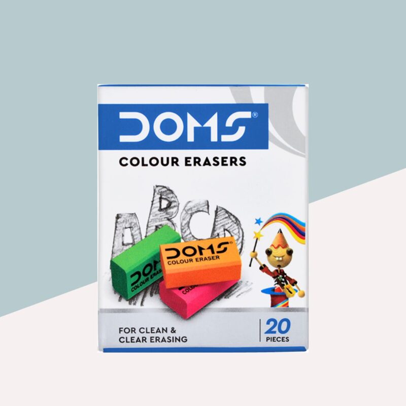 Doms Coloured Erasers – Small ( Pack Of 20 )