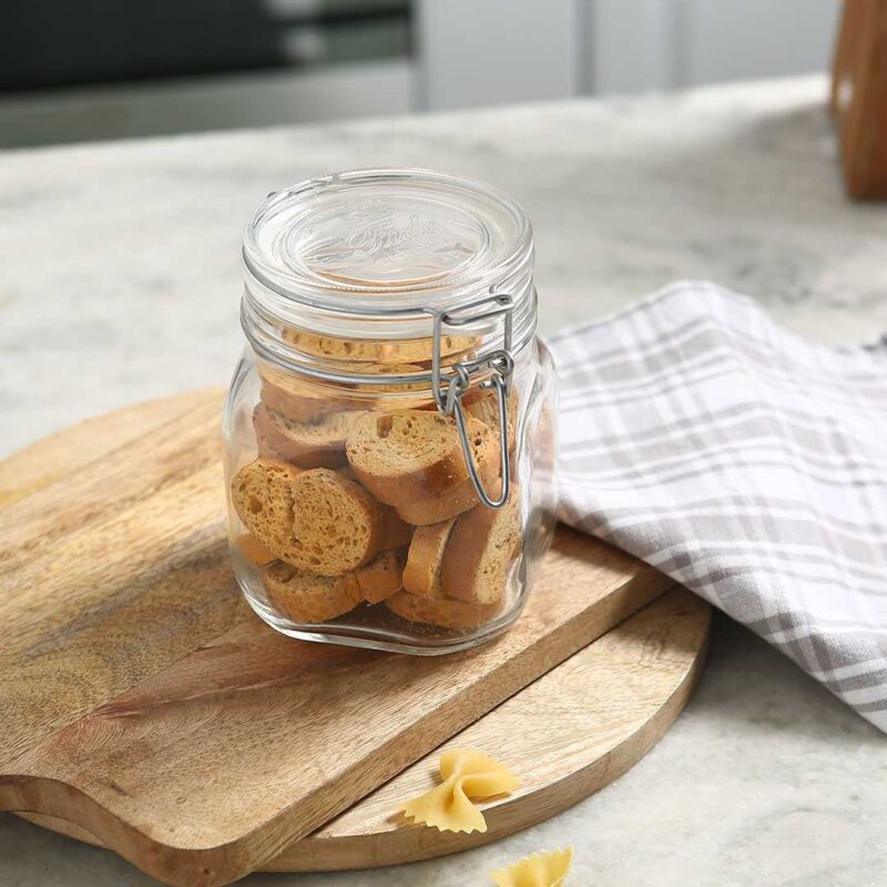 Bormioli Fido 2 Pc Set Glass Jar Container Medium - Image 3
