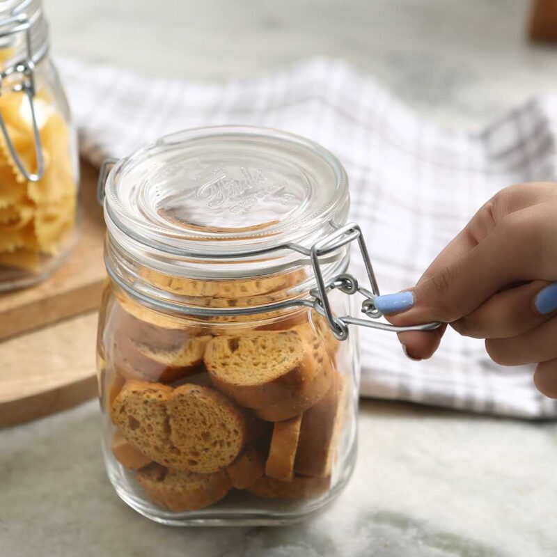 Bormioli Fido 2 Pc Set Glass Jar Container Medium - Image 4