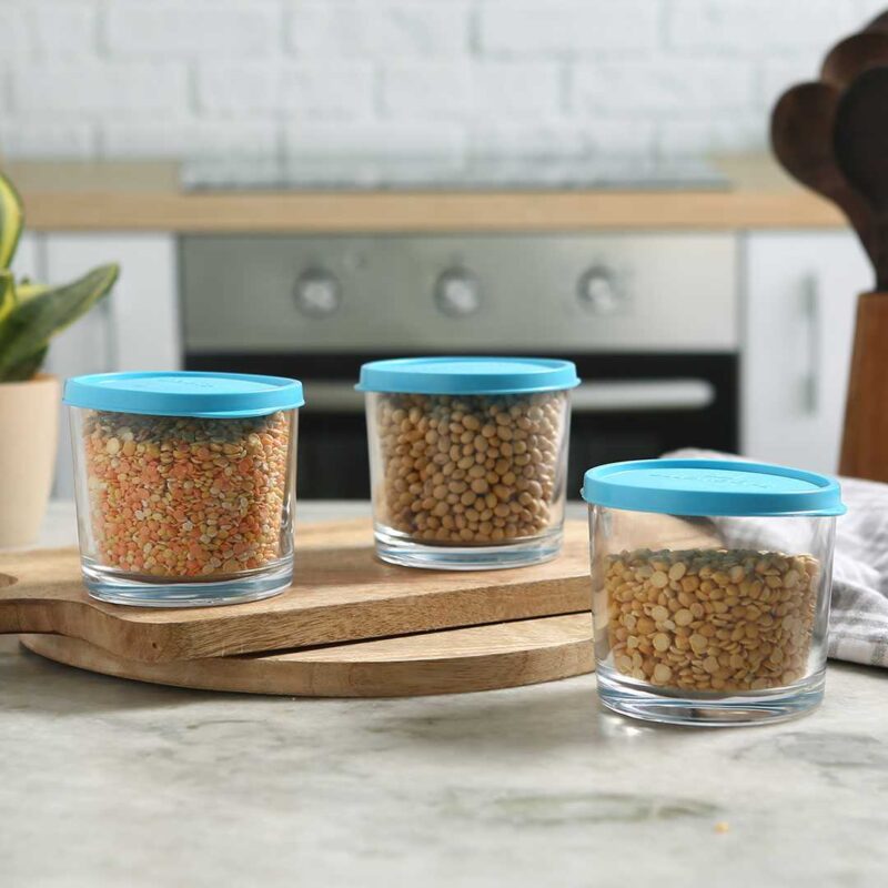 Bormioli Frigoverre 3 Pc Set Round Glass Container 350 ml - Image 4