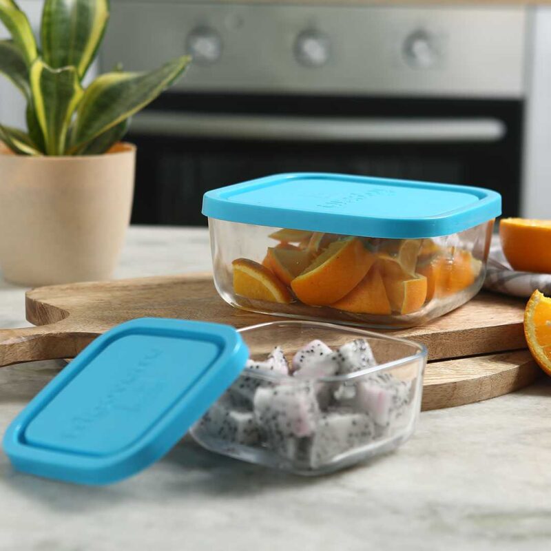 Bormioli Frigoverre 2 Pcs Square Glass Container - Image 3
