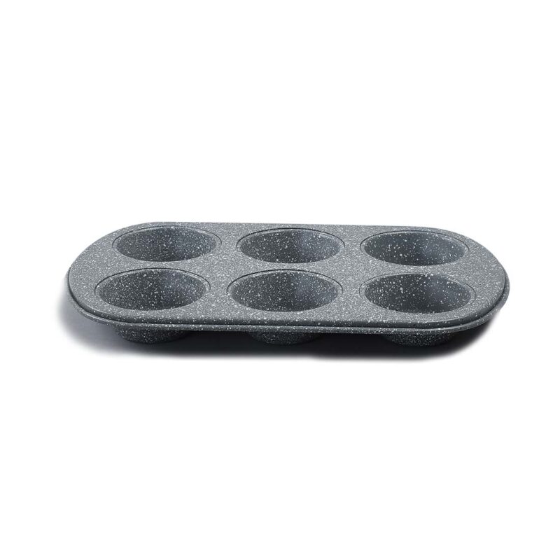 Ambrosia 6 Cup Metal Round Muffin Pan, Cupcake Tray, Baking Mould Tray, Non-Stick Bakeware Reusable Tray Pan - Image 3