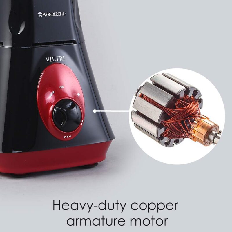 Wonderchef Renewed Vietri Mixer Grinder | 550W | 3 Anti-rust Stainless Steel Jars and Blades | 3-speed Knob - Image 3