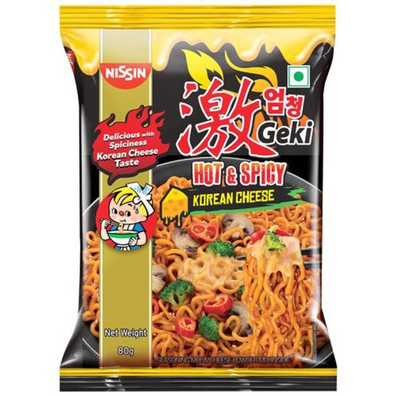 25x Nissin Geki Cheese - Hot & Spicy, Korean Cheese Flavour, Pack of 25(80 g each)