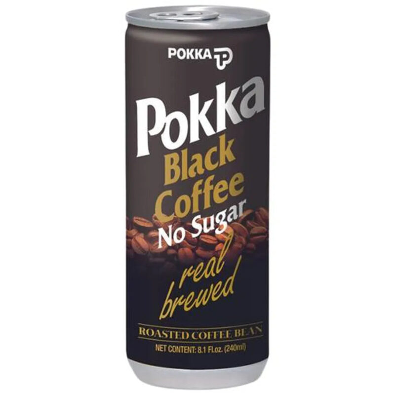 POKKA Black Coffee Drink - Real Brewed, No Sugar, 240 ml