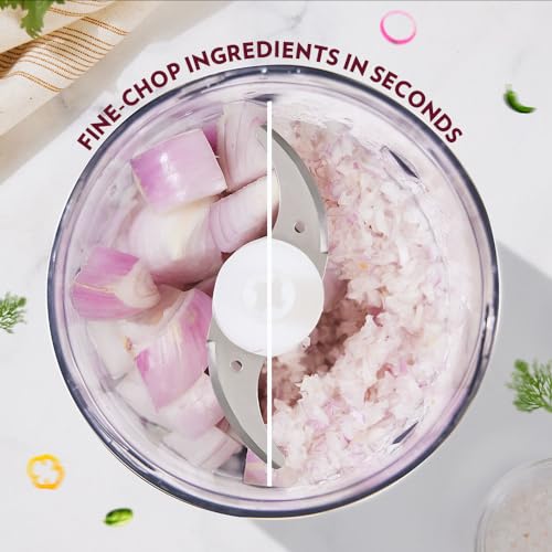 Borosil Chef Delite 300 Watts Electric Chopper for Kitchen, Twin Blade Technology, 600 ml 'chop-n-store' plastic bowl with lid, Vegetable Chopper, Cutter, Chop, Mince, Dice, Whisk, Blend - Image 6