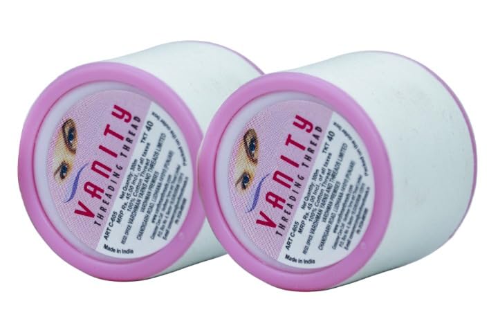 Organic Cotton Eyebrow Threading Thread Tool for Women - 2 Spools x 300 Meters - Thread for Eyebrows Threading - Upperlips Shaping - Forehead Chin Hair Removal Thread - Salon Spa Home by Zibell