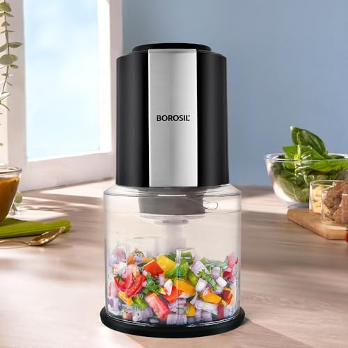 Borosil Chef Delite 300 Watts Electric Chopper for Kitchen, Twin Blade Technology, 600 ml 'chop-n-store' plastic bowl with lid, Vegetable Chopper, Cutter, Chop, Mince, Dice, Whisk, Blend - Image 9