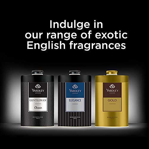 4x Yardley London Gentleman Classic Deodorizing Talc| Fresh Woody Scent| Masculine Fragrance| Deodorizing Body Talc for Men| 250g - Pack of 4 - Image 2