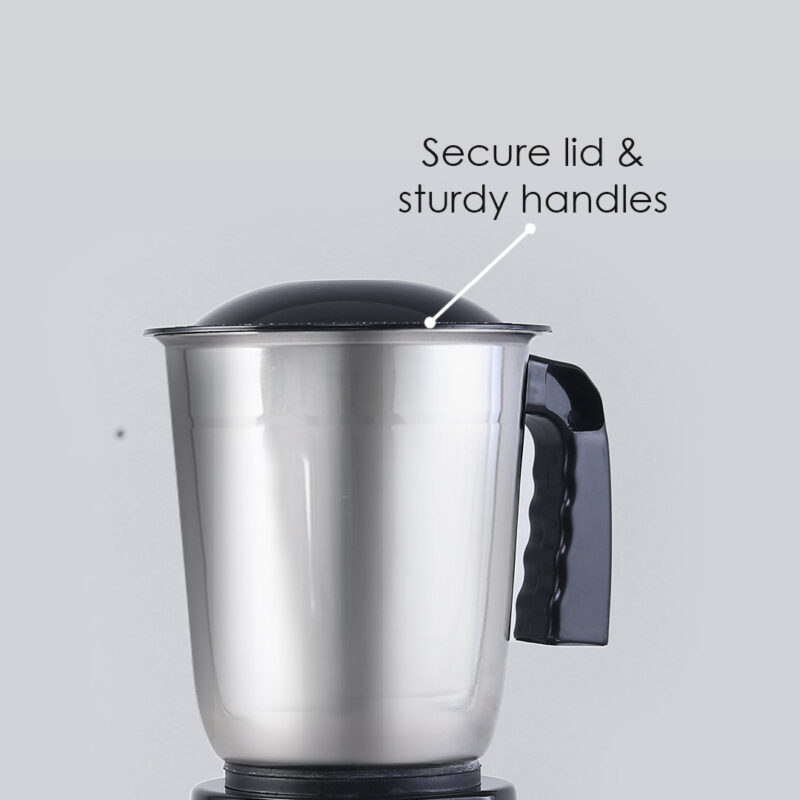 Wonderchef Renewed Vietri Mixer Grinder | 550W | 3 Anti-rust Stainless Steel Jars and Blades | 3-speed Knob - Image 4