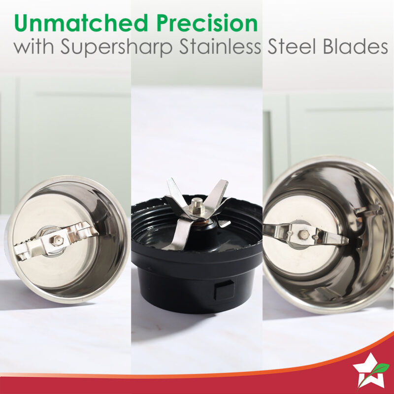 Acura Plus 500 W Mixer Grinder | 4 Stainless Steel Jars with Sipper Jar | Powerful Blending, Mixing, Grinding | 3-Speed & Pulse Function | Anti-Skid Feet | 5 Years Warranty on Motor | Red - Image 3