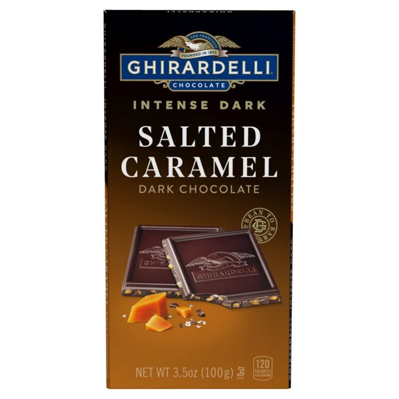 Ghirardelli Dark Chocolate Sea Salt Caramel Bar, 100g
