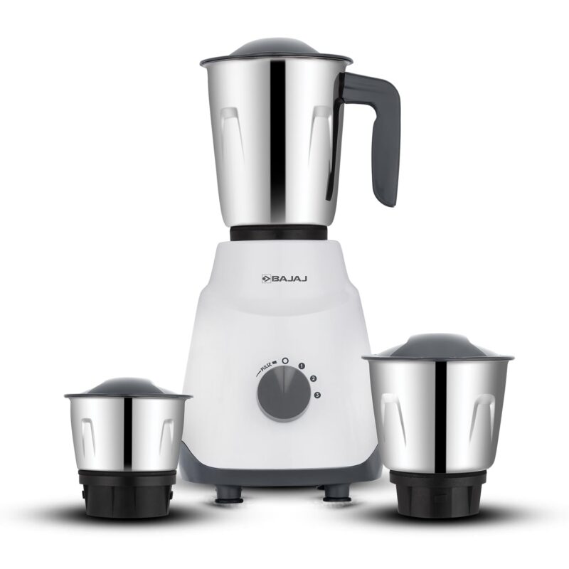 Bajaj Ninja Series Contempo Mixer Grinder 500W|3 Stainless Steel Mixer Jar|DuraCut® Blades by Bajaj|Mixie For Kitchen with 2-in-1 function blade| Pulse Mode| 2-Yr Warranty by Bajaj| Grey
