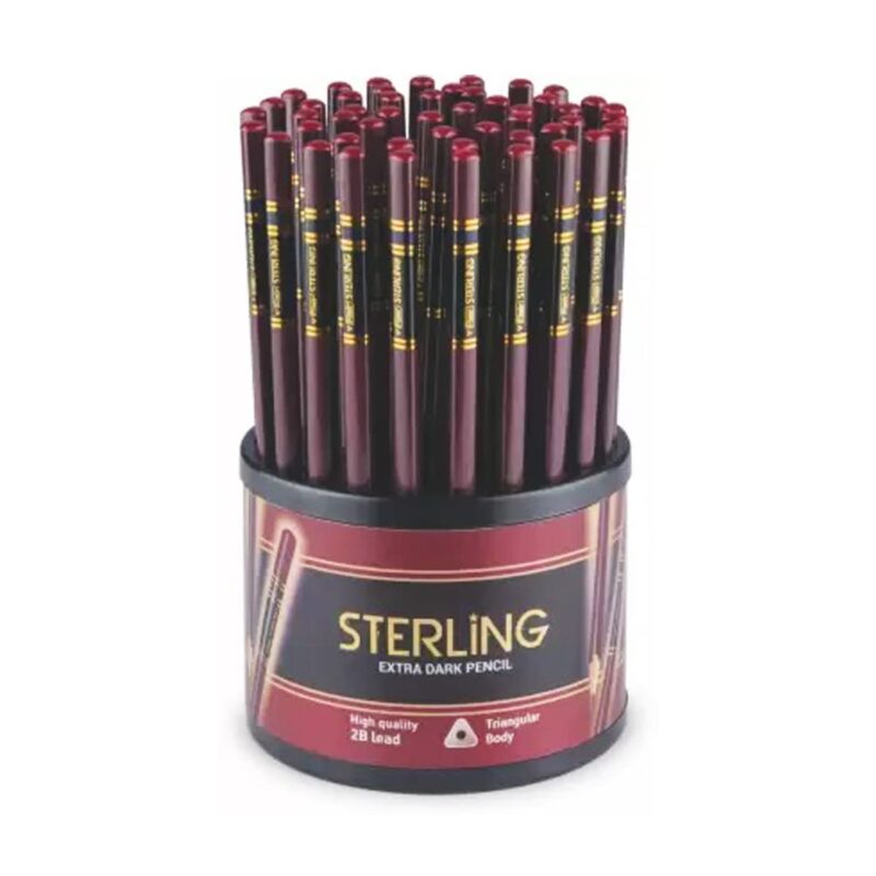 FLAIR Creative Series Sterling Graphite Pencil Tumbler Set - Triangular Body, Extra Dark 2B Lead - Lightweight With Smudge Free Writing - Set Of 50