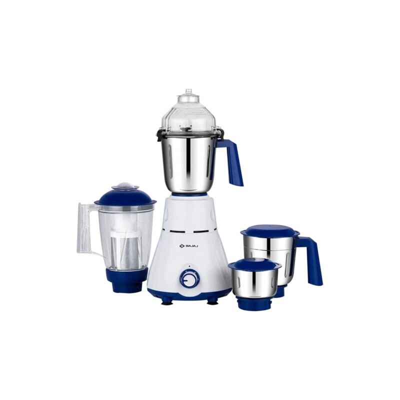 Bajaj Rex Mixer Grinder 750W|4 Mixer Jars|Mixie for Kitchen with Nutri-Pro Feature|Titan Motor-Heavy Duty Grinding|Adjustable Speed Control|Multifunctional Blade System|1 Yr Warranty By Bajaj|White