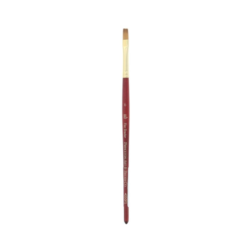 Princeton Heritage Short Handle Flat Shader Paint Brush | Maximum Colour Holding Capacity | Even & Consistent Flow | Fine Detail to Broad Washes| Size - 6