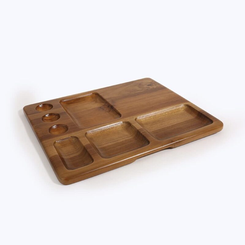 Ellementry Sous Chef Multi Utility Platter | Serving Platter with Wooden Board for Serving Sweets, Cookies, Dry Fruits, Snacks at Home | Chopping Cutting Board for Kitchen Vegetables, Fruits & Cheese - Image 2