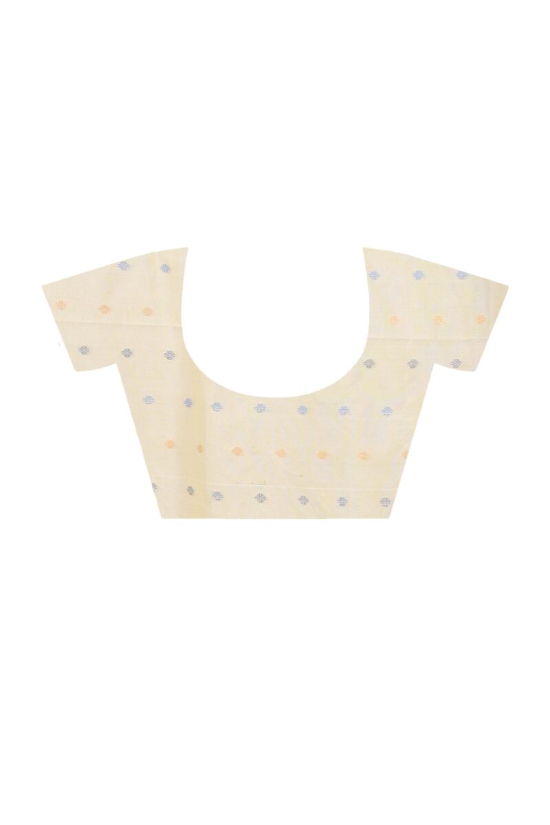 Ankita SAREE HOUSE Women's Traditional Bengal Cotton Silk Beki Border Handloom Soft Saree with Blouse Piece (Chiku) - Image 2