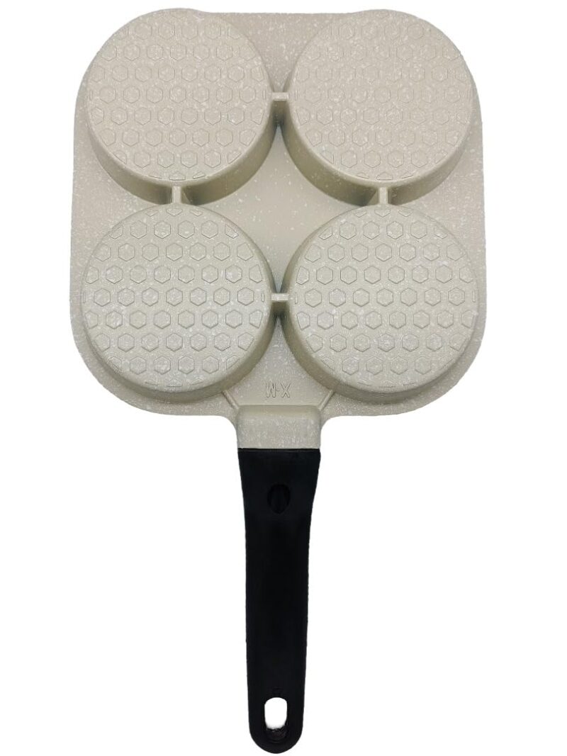 2heet Non Stick Appam Maker Uttappa Tawa (4-Cavities), Granite Uttapam Pan, Gas&Induction Compatible, 19.5 cm, PFOA Free (Beige) - Image 5