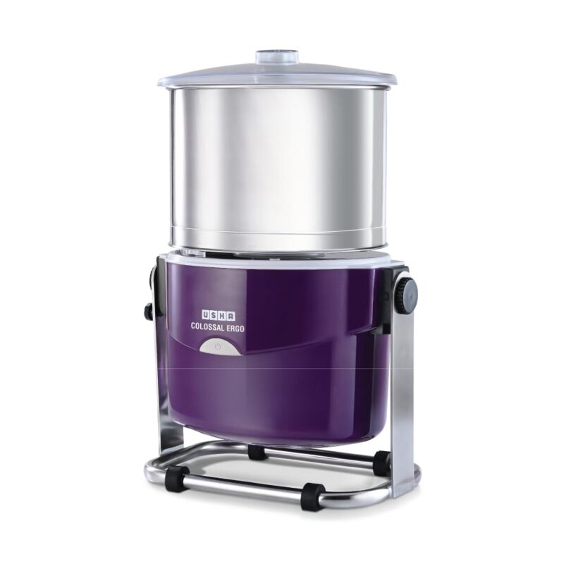 USHA Colossal Ergo Easy-Tilt Wet Grinder| 2L, 150W, 100% Copper Motor with Dual Flow Breaker, Stainless Steel Drum and Accessories| 10 Year Motor Warranty (Magenta)