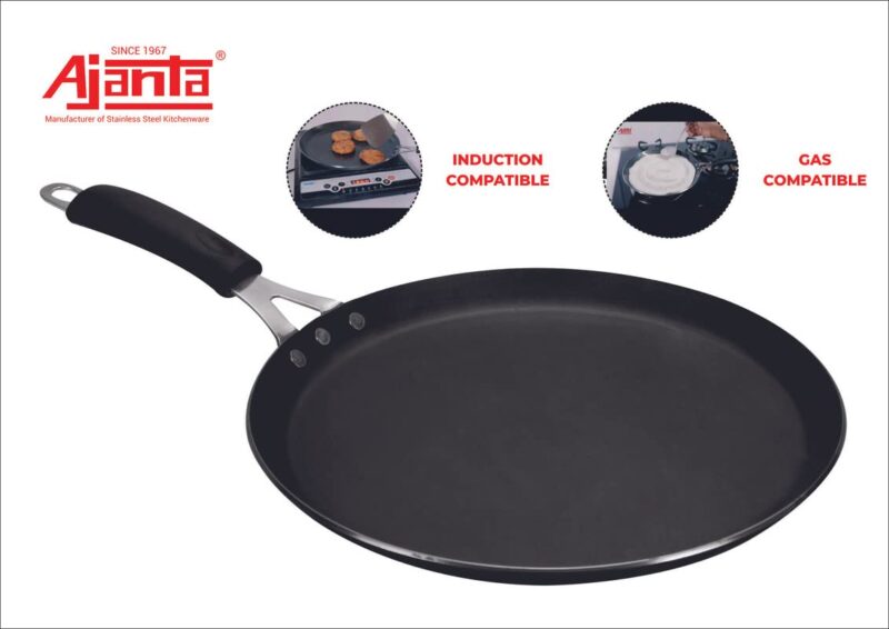 AJANTA Iron DOSA TAWA (11 inch, 3 MM Thickness) for Dosa/Roti/chapati| Gas and Induction Friendly | Non Toxic | Naturally Nonstick| Pure Iron Cookware - Image 6