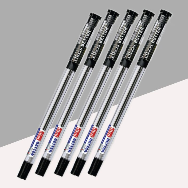 Elkos Better Ball Pen β Black ( Pack of 5 )