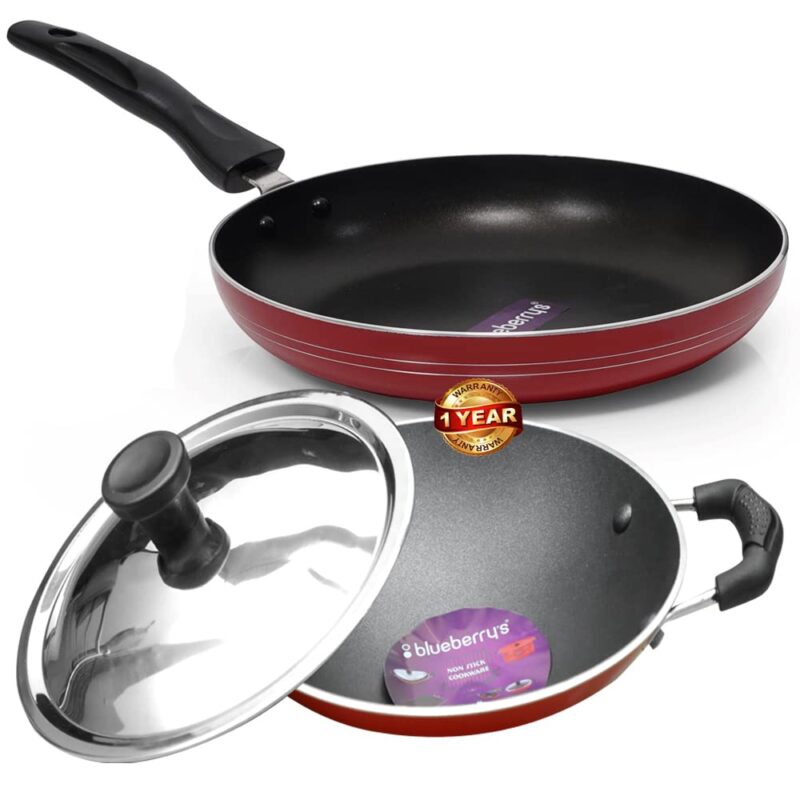 Blueberry's Nonstick Appachatty+Frying Pan 24cm Induction Base,Made in India