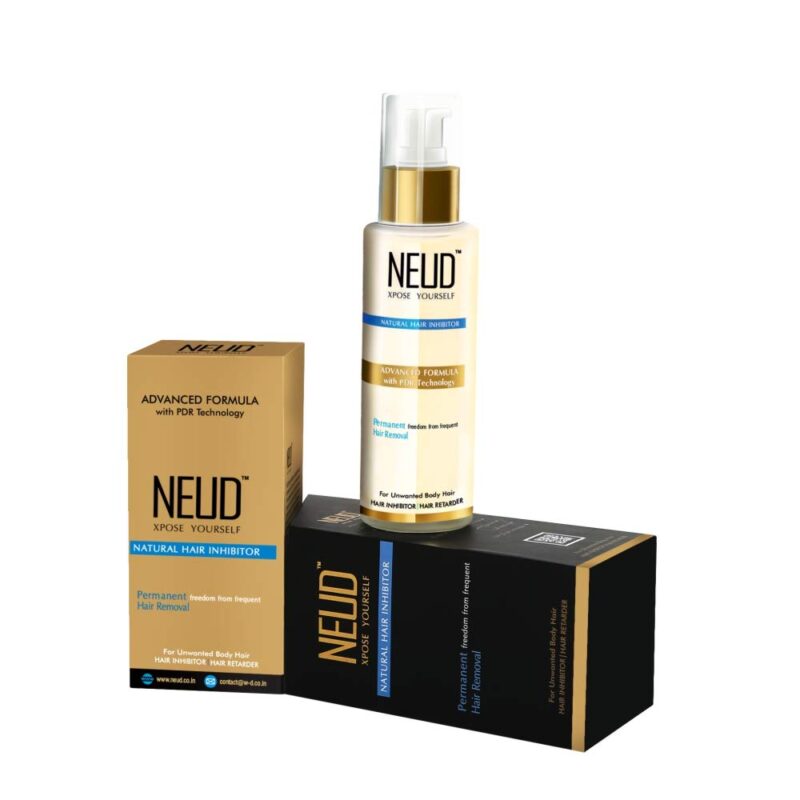 NEUD Natural Hair Inhibitor Lotion For Reduction of Unwanted Body and Facial Hair in Men and Women - 1 Pack (80g)