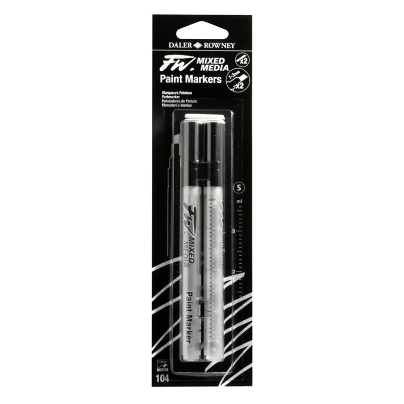 Daler-Rowney Fw 1-3Mm Mixed Media Paint Marker Set (2 X Small Barrels- Chisel Nibs)