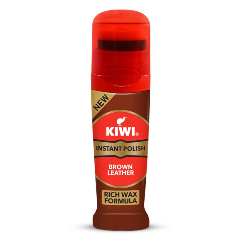4x Kiwi Instant Polish - Brown Leather 75ml each - Pack of 4