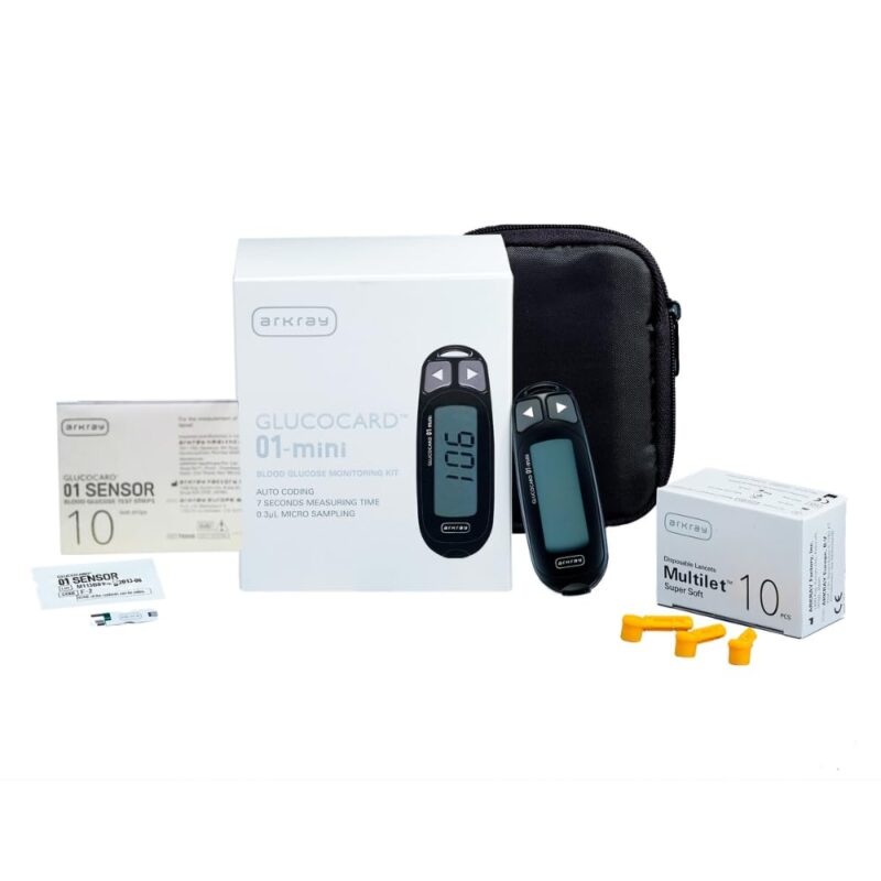 ARKRAY Max 01 Mini Blood Glucose Monitor with 10 Strips | Japanese Technology