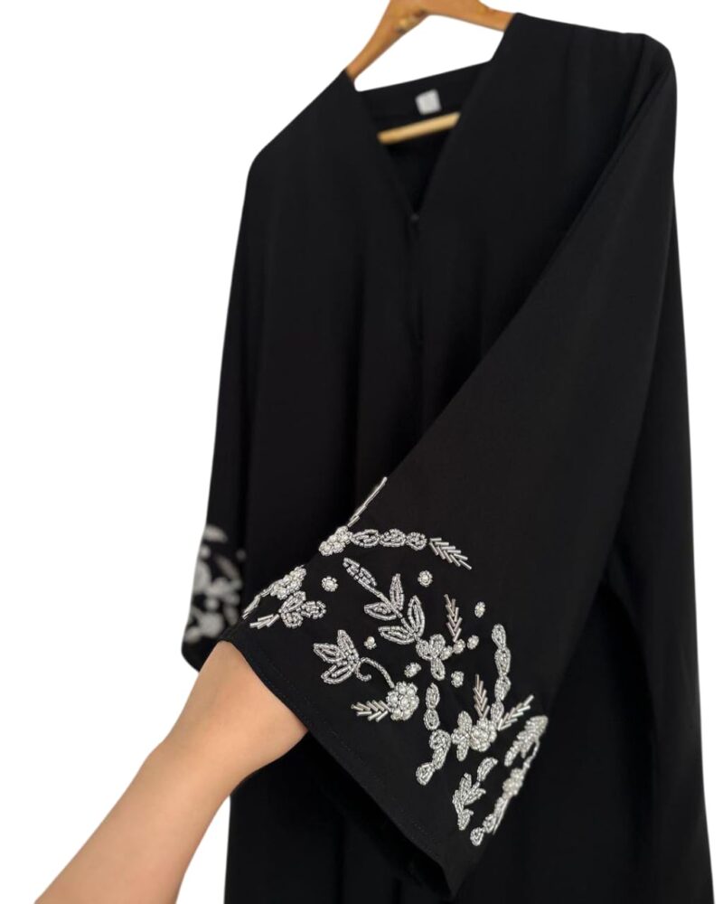 Stylish Embroidered Black Burqa for Women, Dubai Style