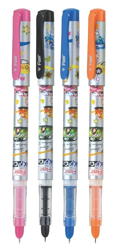 Flair Inky Series Cars Liquid Ink Fountain Pen Blister Pack - Blue Ink