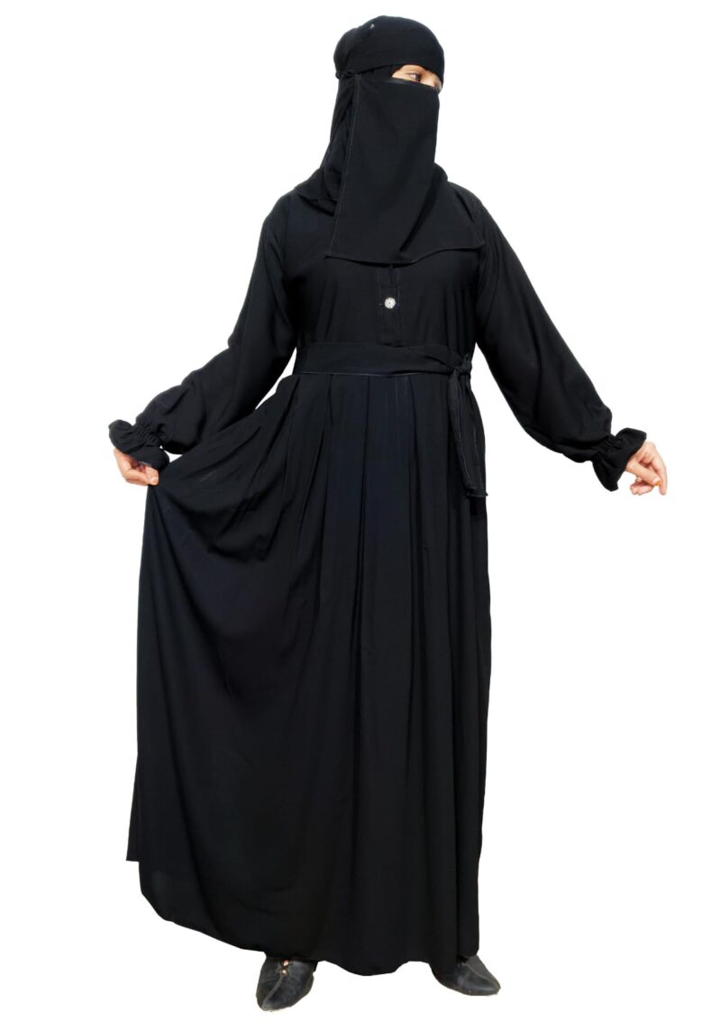 BURAQUE DESIGNER Abaya for Girls and Women Stylish Design Stitched Burqa Dress (B01-Black-Burkha)