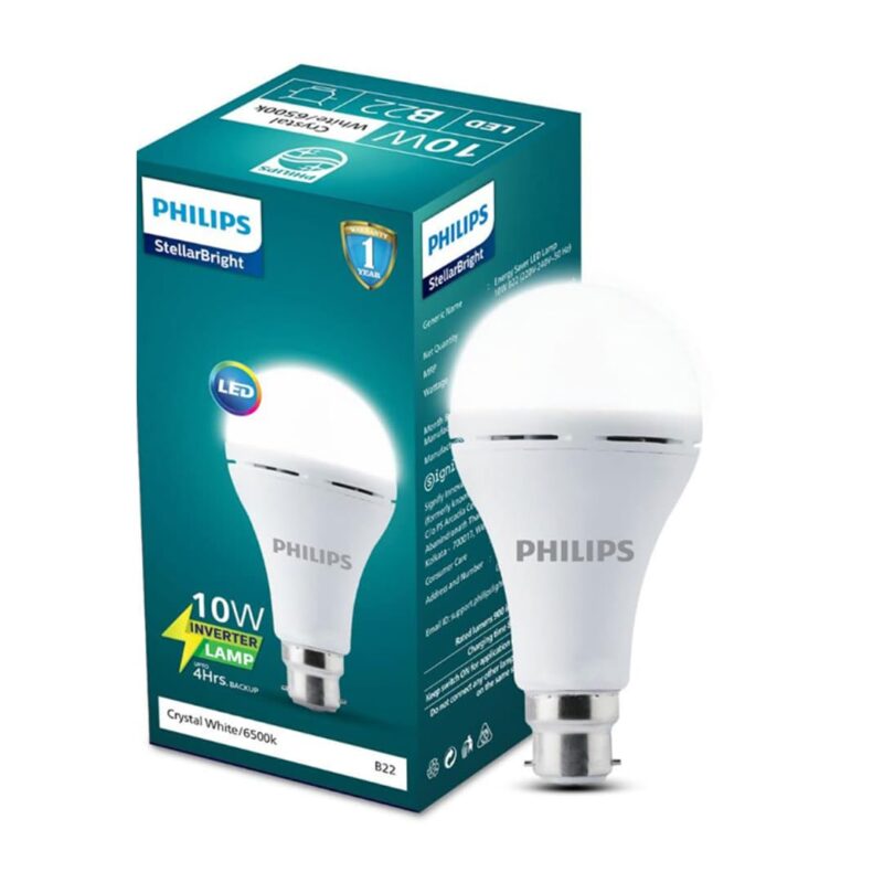 Philips 9W B22D LED Emergency Inverter Bulb (Cool Day Light/Crystal White, Pack of 1)