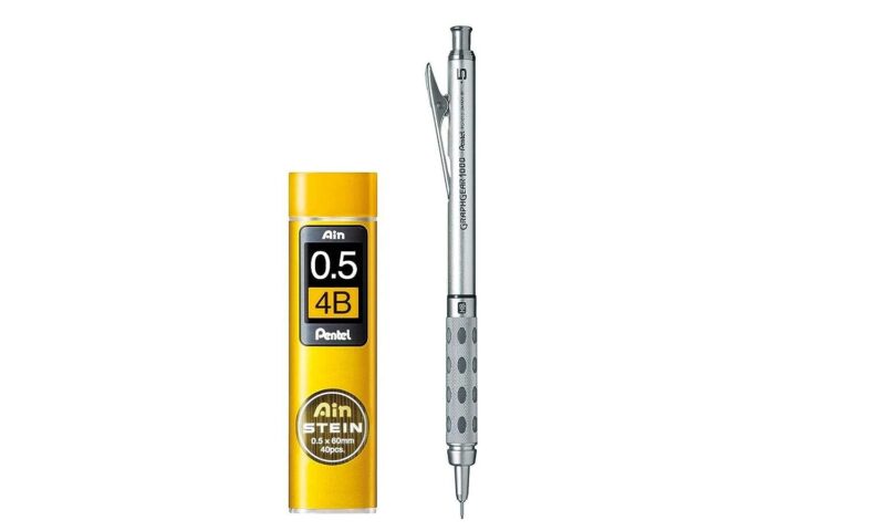 Pentel PG1015 0.5mm GraphGear 1000 Drafting PenciL - Silver & Grey, Pack of 1