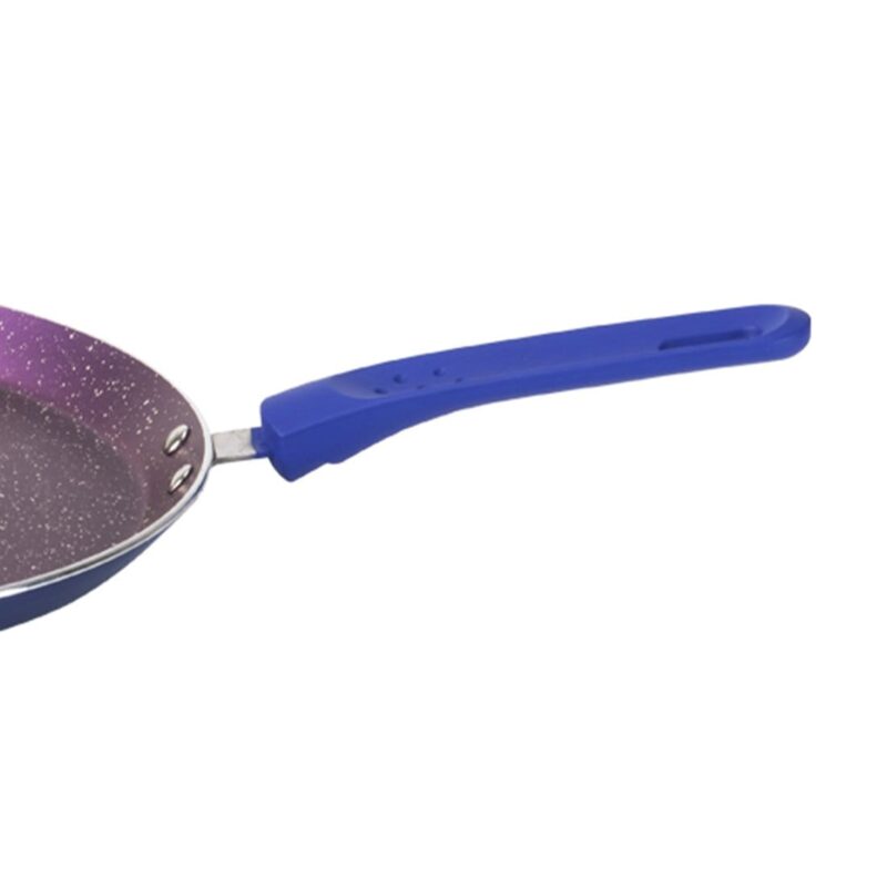 Blueberry Aluminium Non-stick Cookware Set, 4Pc (Wok with Lid, Fry Pan, Dosa Tawa), Induction Bottom, Soft Touch Handle, Pure Grade Aluminium, PFOA Free, 2 Years Warranty, Blue - Image 5