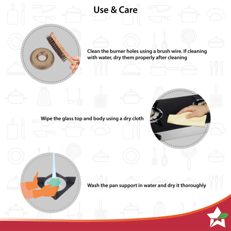 Energy 2 Burner Glass Cooktop, Black 8mm Toughened Glass  with 1 Year Warranty, Soft Touch Knobs, Efficient Brass Burners, Stainless Steel Double Drip Tray - Image 4