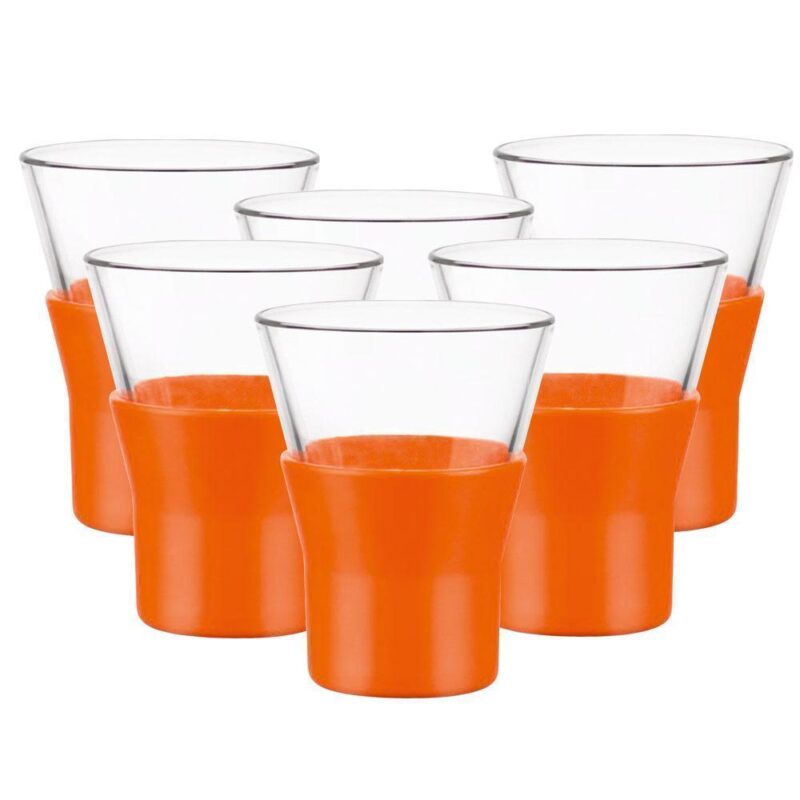 Bormioli Ypsilon Shot Glass- Orange 6Pc Set 110Ml - Image 4