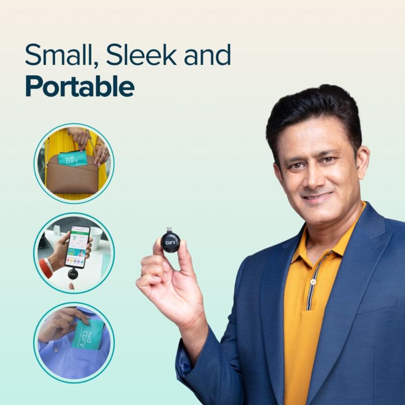 BeatO CURV Sugar Test Machine | FREE 50 Strips & 50 Lancets (Type-C USB Connector) | Simple & accurate testing of Blood sugar levels at home |Smartphone Connected Glucometer Machine | Android only | ISO Certified: Made in India - Image 2