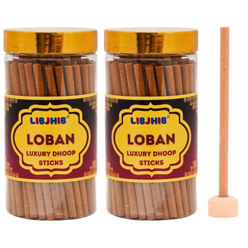LIBJHIB® Loban Luxury Dhoop Sticks Combo Pack of 2 (120 Grams Each) - Luxury Scented Dhoop Sticks for Religious Use, Meditation, Aromatherapy, and Relaxation - Calming Fragrance.